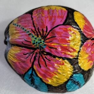 Colorful Hand-Painted Coconut Shell